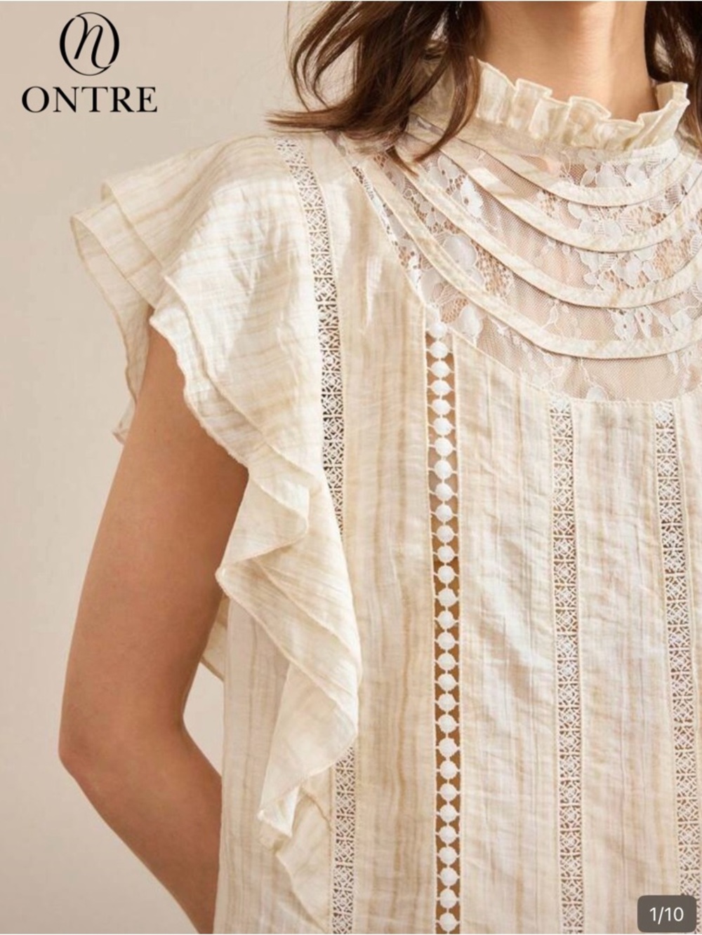 Women's Tiered Boho Maxi Skirt and top in Cream - Picture 4 of 5